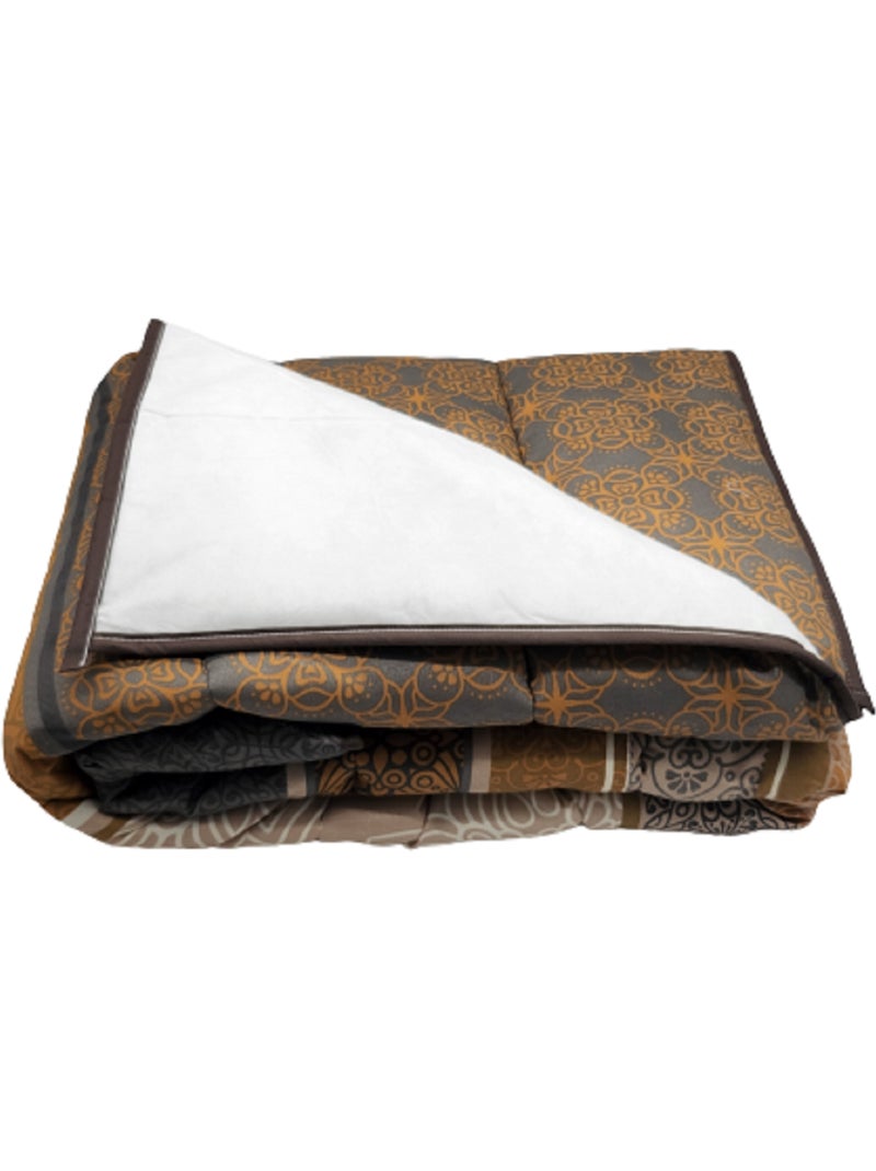 Couette légère imprimée / Non tissé blanc Blanc Marron - Kiabi