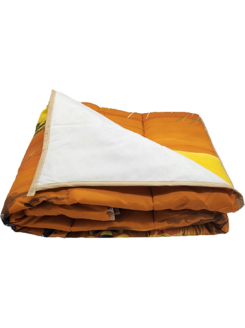 Couette légère imprimée / Non tissé blanc Blanc Orange - Kiabi