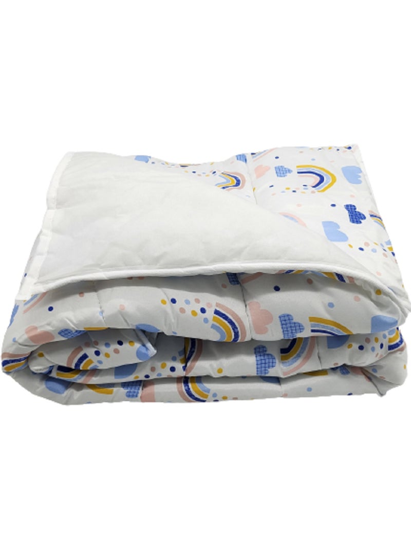 Couette légère imprimée / Non tissé blanc Blanc Rose Bleu - Kiabi