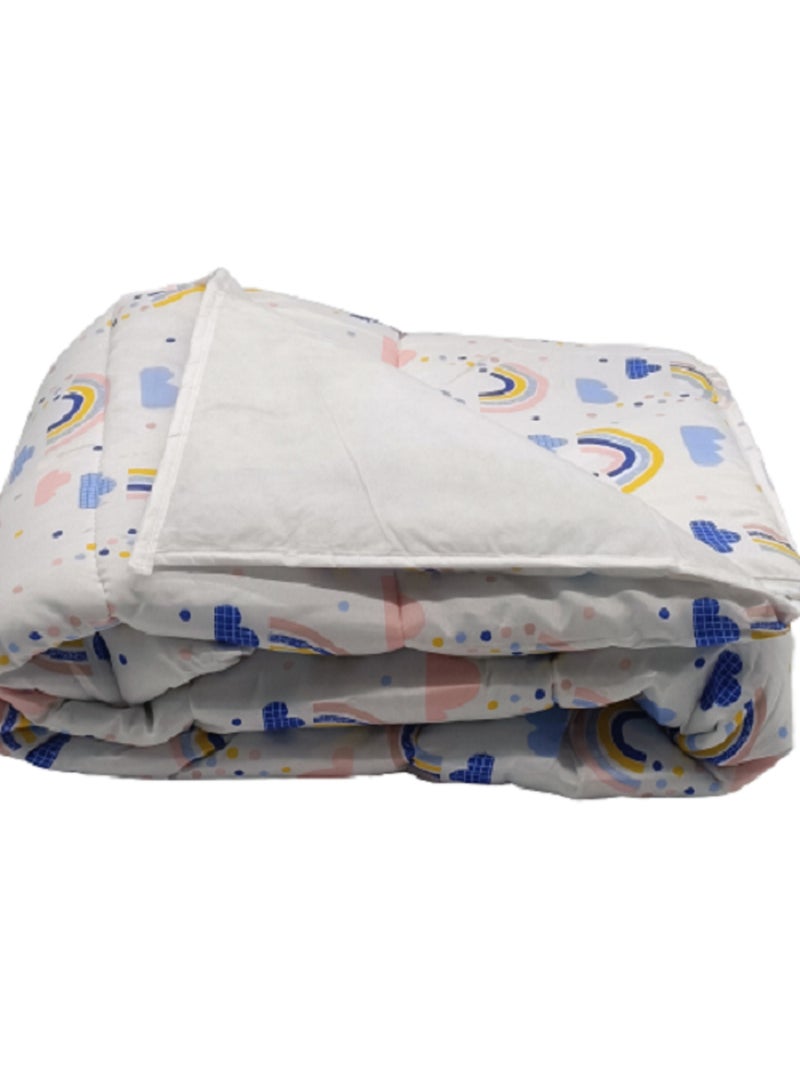Couette légère imprimée Rainbow / Non tissé blanc - 1 personne 140 x 200 Multicolore - Kiabi