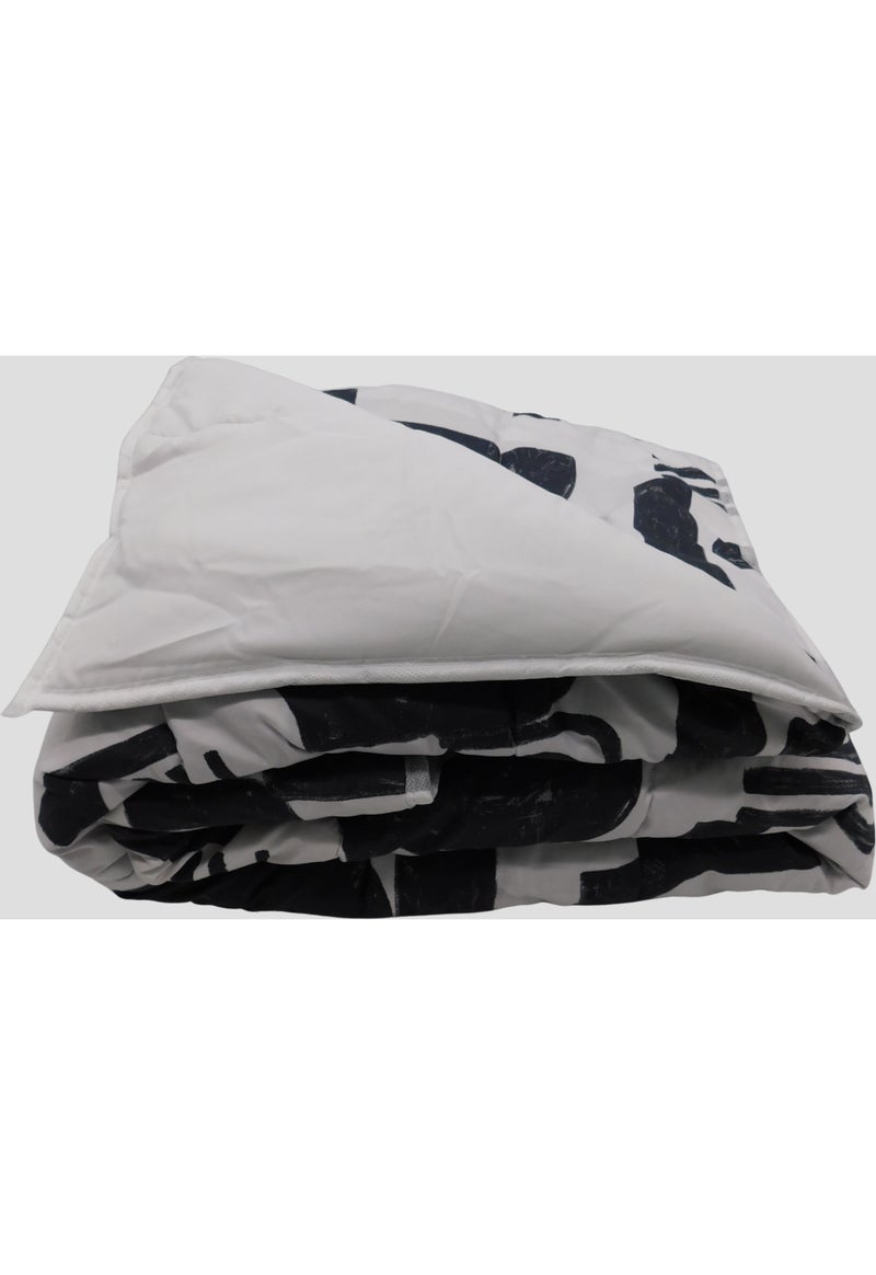 Couette légère imprimée / Unie - 140 x 200 Blanc Noir - Kiabi