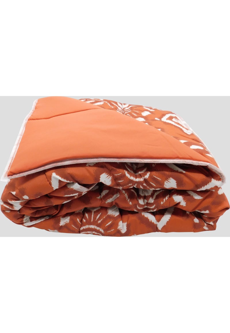 Couette légère imprimée / Unie - 140 x 200 Blanc Orange Blanc - Kiabi