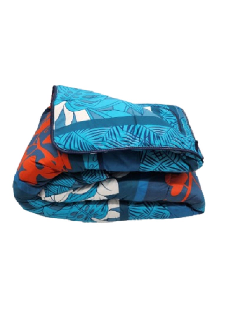Couette légère imprimée Végétal - 1 ou 2 personnes 200 x 200 Bleu Orange Blanc - Kiabi