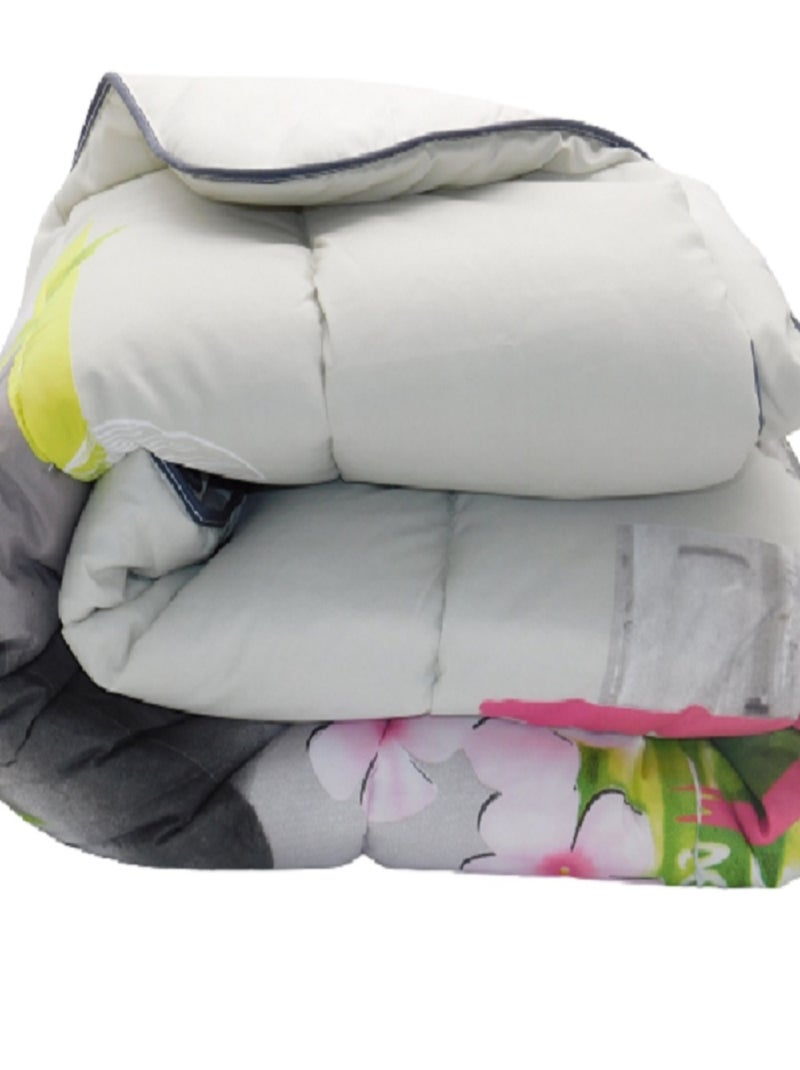 Couette légère imprimée Zen Blanc Multicolore - Kiabi