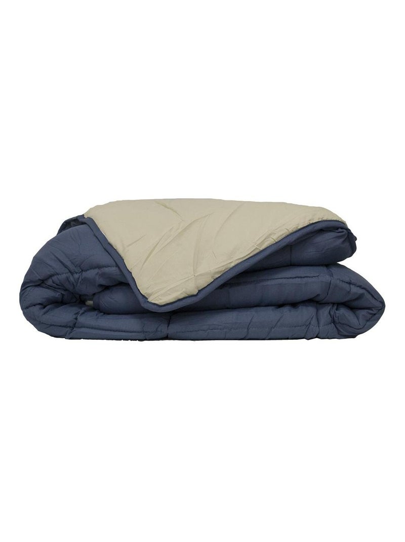 Couette légère réversible bicolore en microfibre 200 gr/m² Bleu pétrole - Kiabi