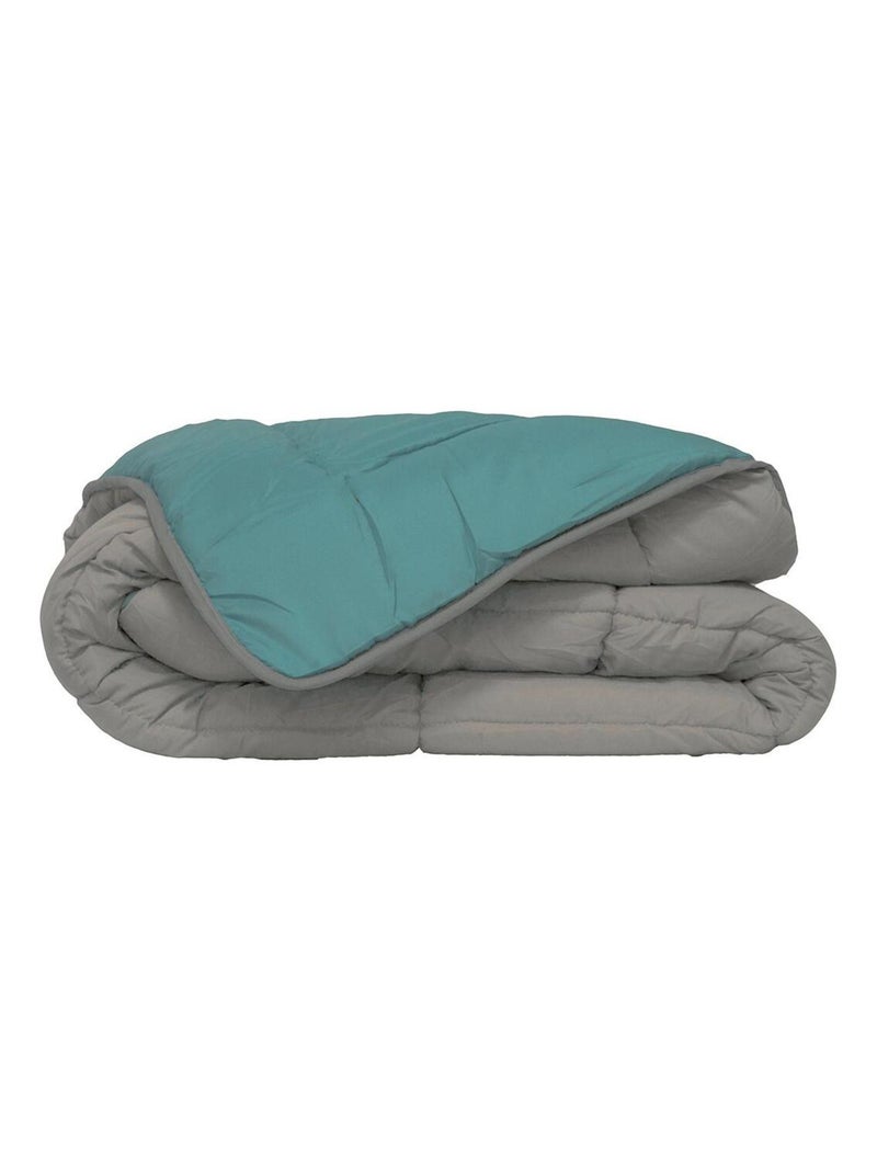 Couette légère réversible bicolore en microfibre 200 gr/m² Bleu turquoise - Kiabi
