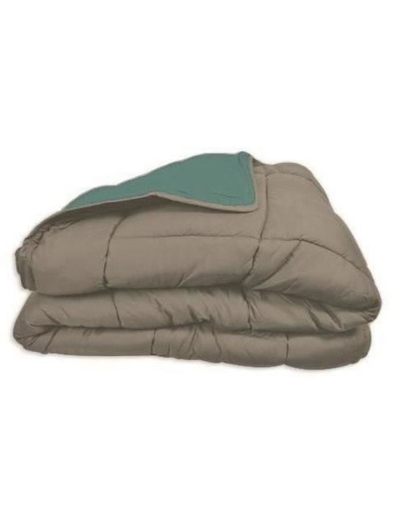 Couette légère réversible bicolore en microfibre 200 gr/m² Bleu turquoise - Kiabi