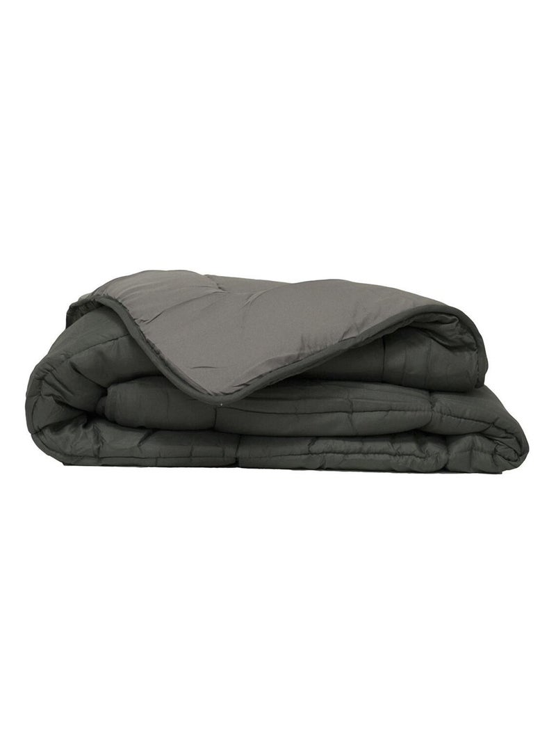 Couette légère réversible bicolore en microfibre 200 gr/m² Gris clair - Kiabi