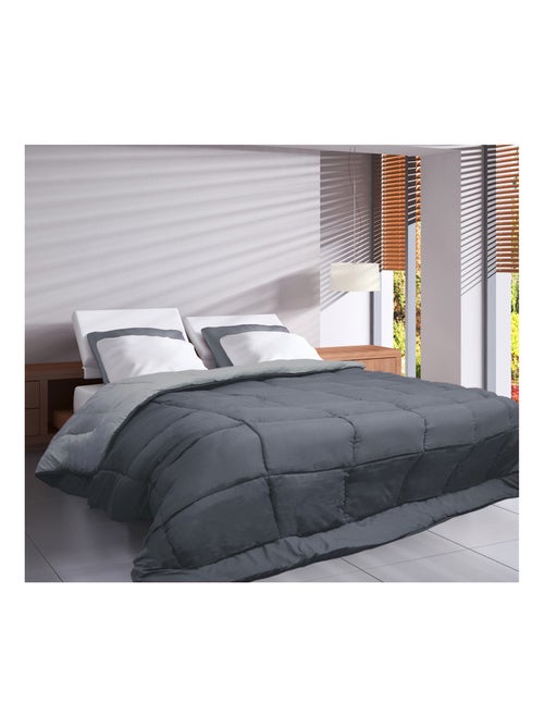 Couette légère réversible bicolore en microfibre 200 gr/m² - Kiabi