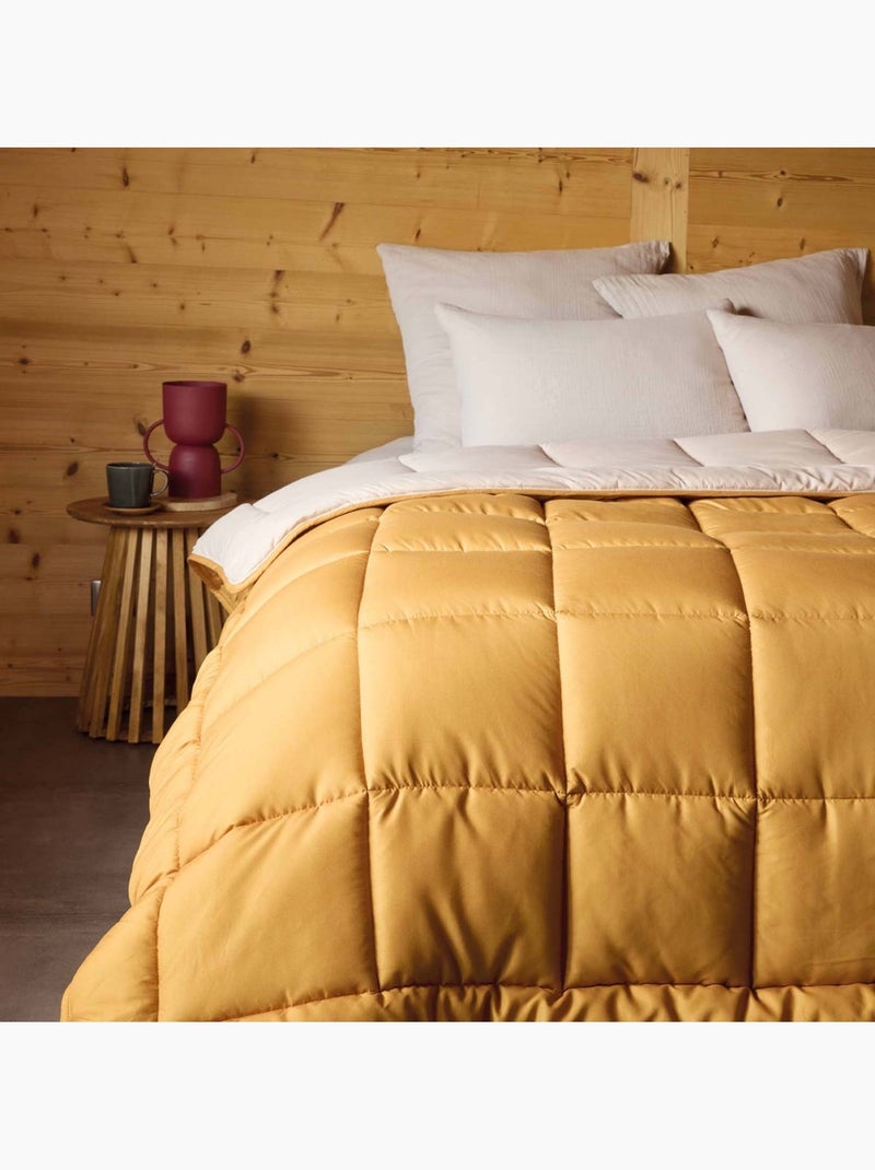 Couette légère réversible bicolore en microfibre 200 gr/m² Jaune - Kiabi