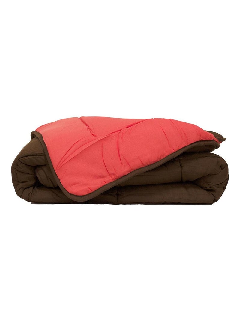 Couette légère réversible bicolore en microfibre 200 gr/m² Marron chocolat - Kiabi