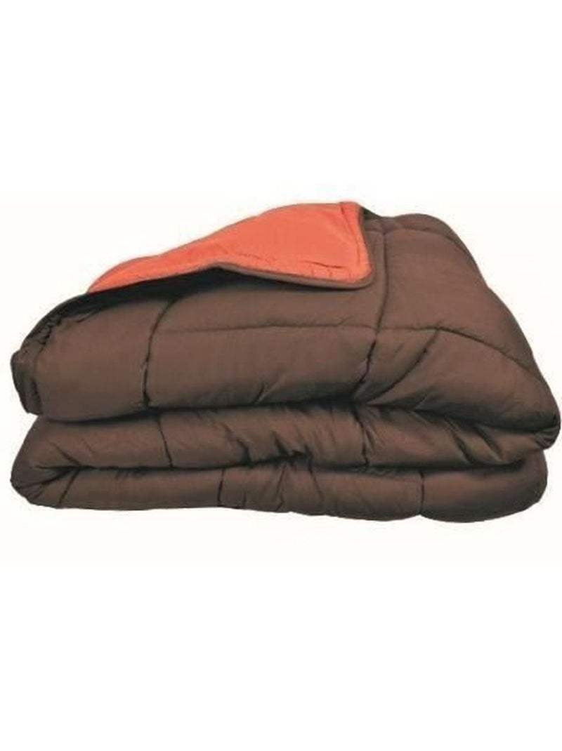 Couette légère réversible bicolore en microfibre 200 gr/m² Marron chocolat - Kiabi