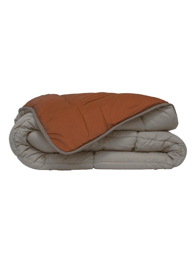 Couette légère réversible bicolore en microfibre 200 gr/m² Orange - Kiabi