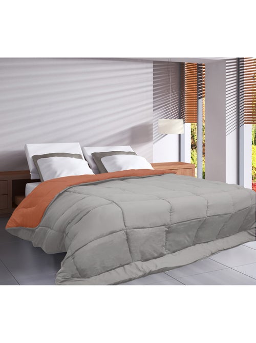 Couette légère réversible bicolore en microfibre 200 gr/m² - Kiabi