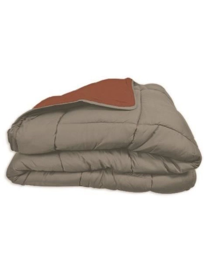 Couette légère réversible bicolore en microfibre 200 gr/m² Orange - Kiabi