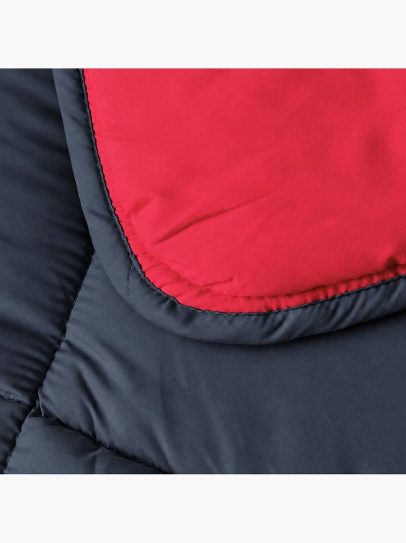 Couette légère réversible bicolore en microfibre 200 gr/m² Rouge - Kiabi
