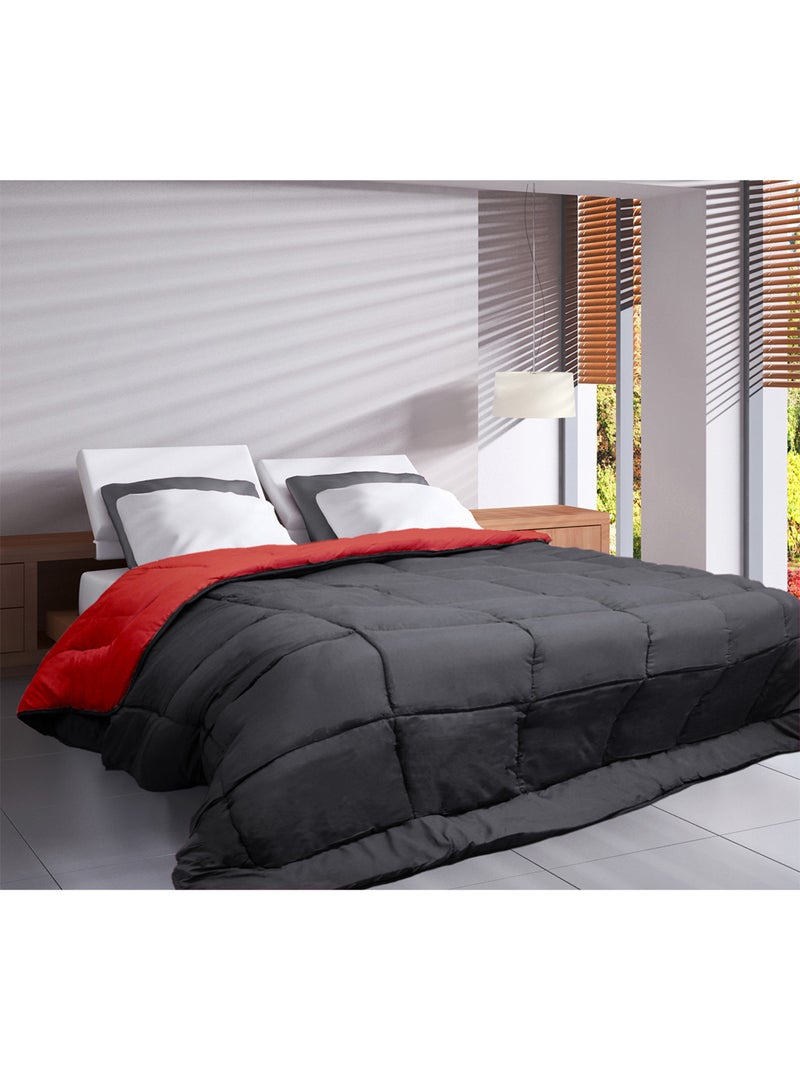 Couette légère réversible bicolore en microfibre 200 gr/m² Rouge - Kiabi