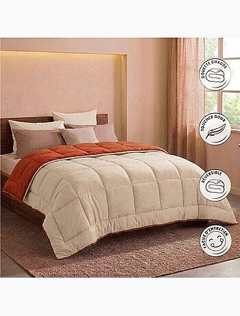 Couette l?g?re r?versible bicolore en microfibre 200 gr/m?