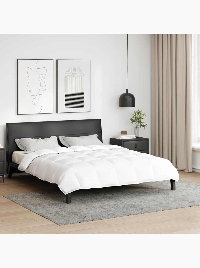 Couette plumes et duvet avec enveloppe coton respirant piqûres losange - vidaxl Blanc - Kiabi