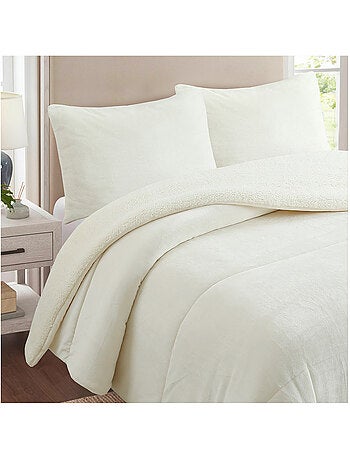 Couette polaire microfibre doublé sherpa BICOLORE, par Soleil d'ocre
