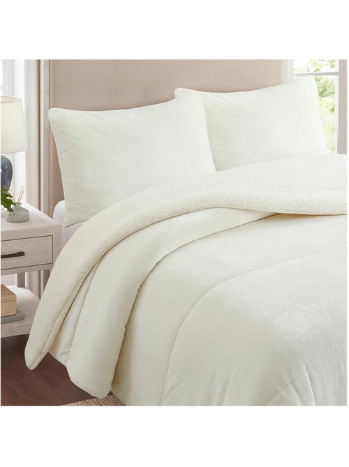 Couette polaire microfibre doublé sherpa BICOLORE, par Soleil d'ocre - Kiabi Couette polaire microfibre doublé sherpa BICOLORE, par Soleil d'ocre - Kiabi