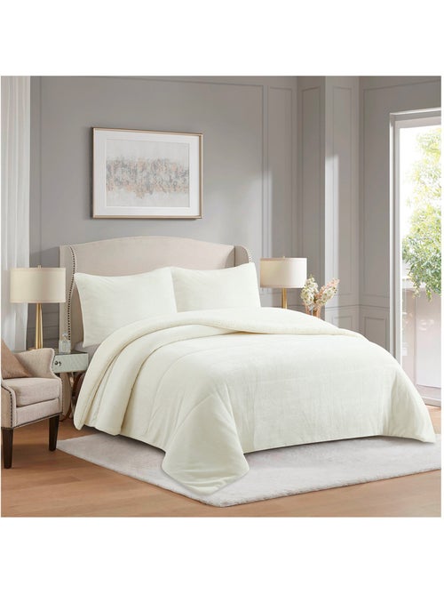 Couette polaire microfibre doublé sherpa BICOLORE, par Soleil d'ocre - Kiabi Couette polaire microfibre doublé sherpa BICOLORE, par Soleil d'ocre - Kiabi