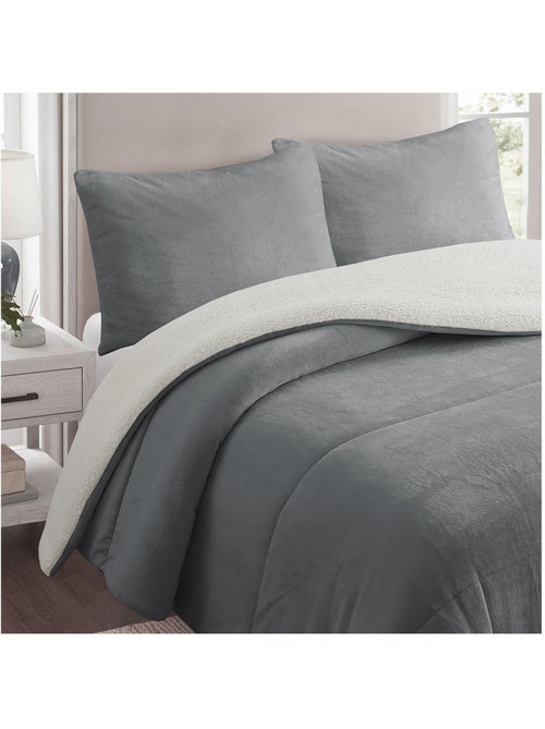 Couette polaire microfibre doublé sherpa BICOLORE, par Soleil d'ocre - Kiabi Couette polaire microfibre doublé sherpa BICOLORE, par Soleil d'ocre - Kiabi