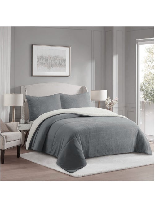 Couette polaire microfibre doublé sherpa BICOLORE, par Soleil d'ocre - Kiabi Couette polaire microfibre doublé sherpa BICOLORE, par Soleil d'ocre - Kiabi