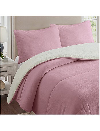 Couette polaire microfibre doublé sherpa BICOLORE, par Soleil d'ocre