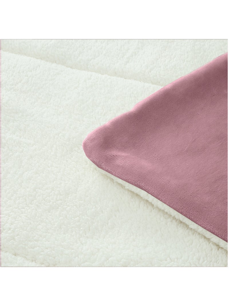 Couette polaire microfibre doublé sherpa BICOLORE, par Soleil d'ocre Rose - Kiabi
