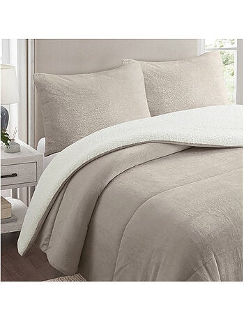 Couette polaire microfibre doublé sherpa BICOLORE, par Soleil d'ocre