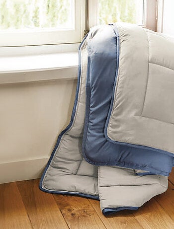 Couette polyester COCOON BICOLORE fibre creuse siliconée Chaud (hiver)