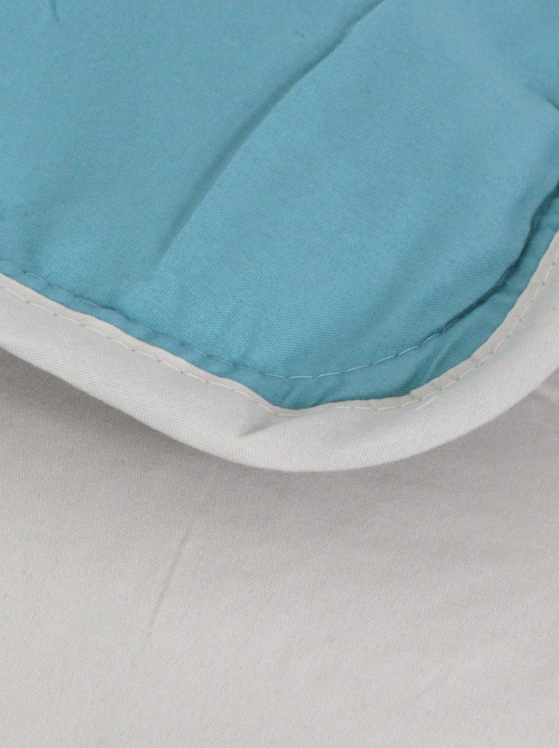 Couette polyester COCOON BICOLORE fibre creuse siliconée Chaud (hiver) Bleu Gris Bleu - Kiabi