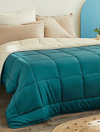 Couette polyester COCOON BICOLORE fibre creuse siliconée Chaud (hiver)
