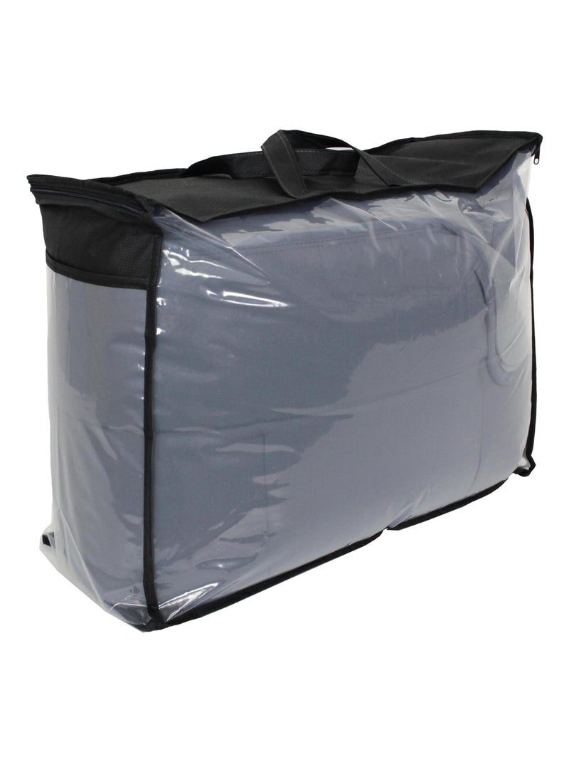 Couette polyester COCOON BICOLORE fibre creuse siliconée Chaud (hiver) Gris - Kiabi