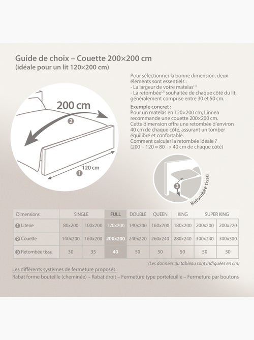 Couette polyester COCOON BICOLORE fibre creuse siliconée Chaud (hiver) - Kiabi