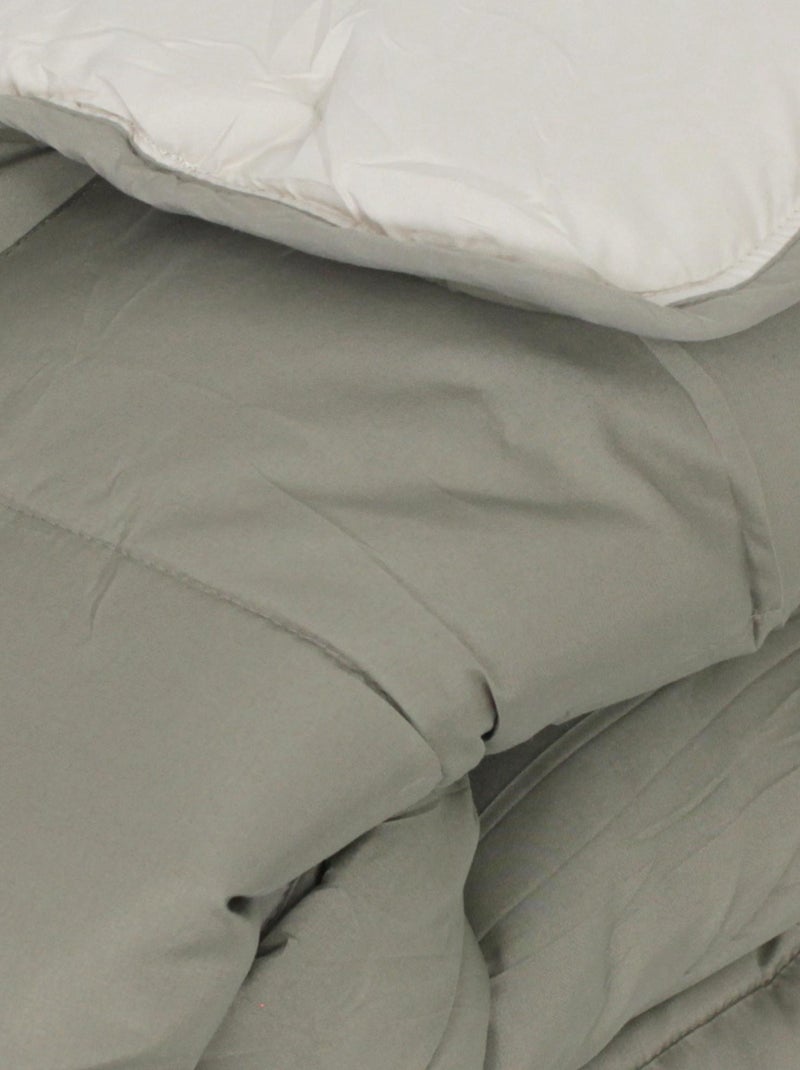 Couette polyester COCOON BICOLORE fibre creuse siliconée Chaud (hiver) Taupe/Doré - Kiabi