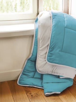 Couette polyester COCOON BICOLORE fibre creuse siliconée Léger (été)