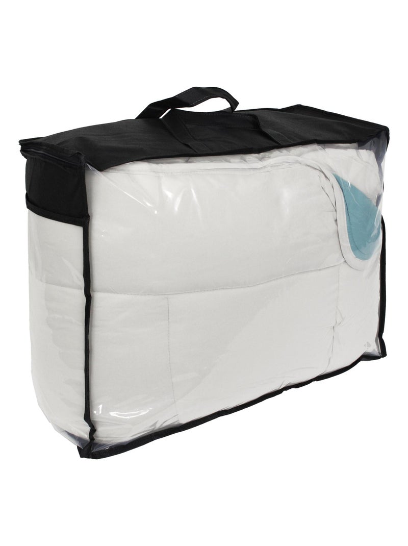 Couette polyester COCOON BICOLORE fibre creuse siliconée Léger (été) Bleu Gris Bleu - Kiabi