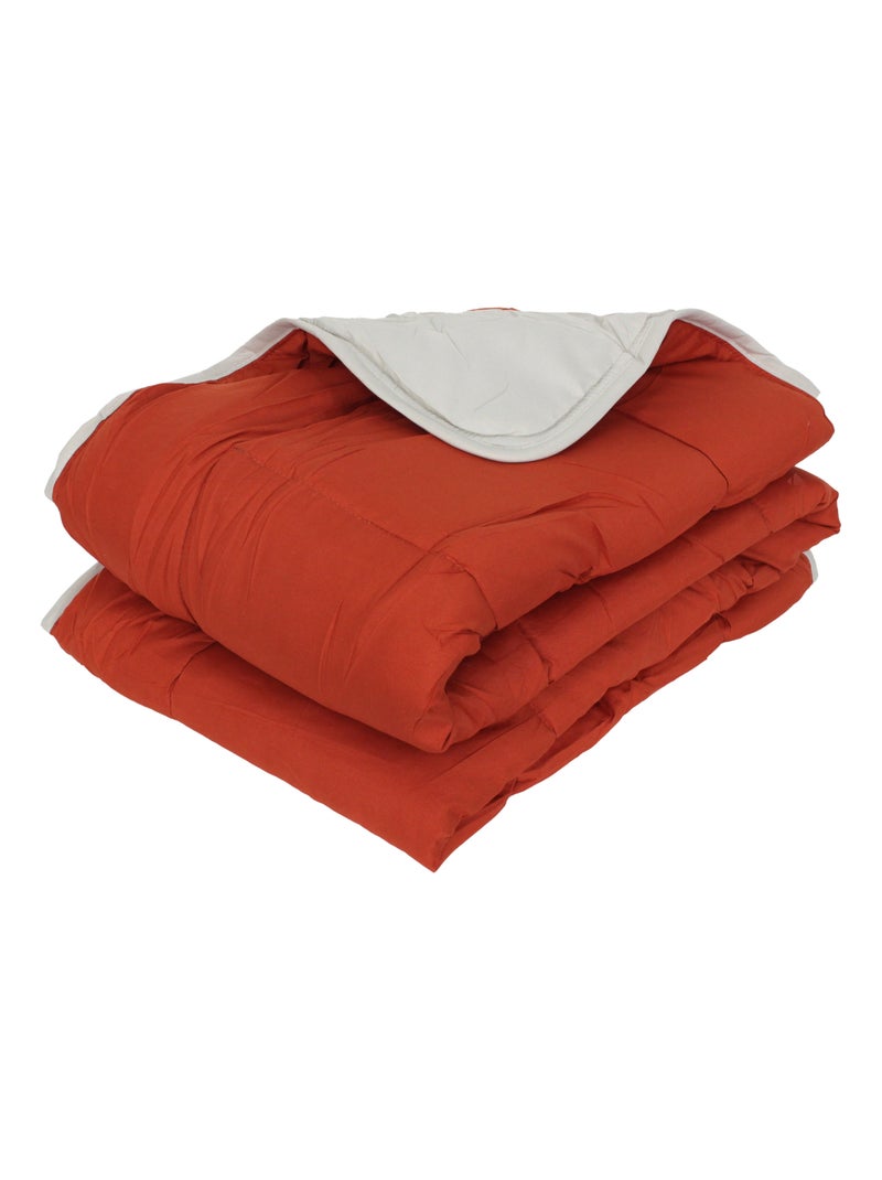 Couette polyester COCOON BICOLORE fibre creuse siliconée Léger (été) Marron clair - Kiabi