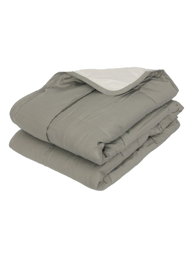 Couette polyester COCOON BICOLORE fibre creuse siliconée Léger (été) Taupe/Doré - Kiabi