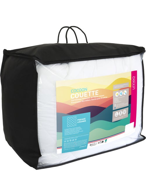 Couette polyester COCOON fibre creuse siliconée 4 saisons 200 + 300 g/m2 - Kiabi