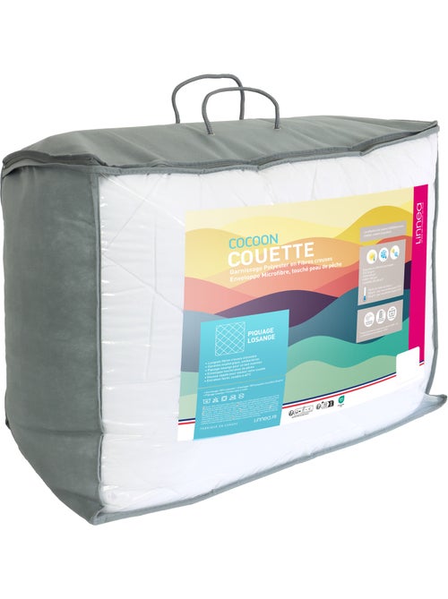 Couette polyester COCOON fibre creuse siliconée Très chaud (hiver) 500 g/m2 - Kiabi