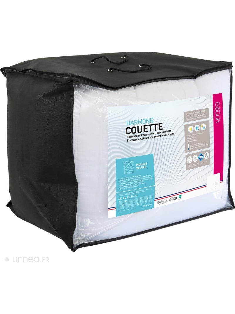 Couette polyester HARMONIE fibre creuse siliconée 4 saisons 150 + 300 g/m2 Blanc - Kiabi