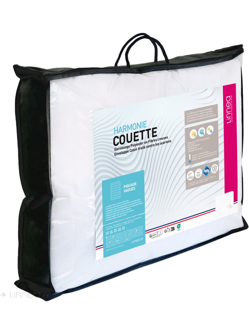 Couette polyester HARMONIE fibre creuse siliconée Tempéré (mi-saison) 300 g/m2 Blanc - Kiabi