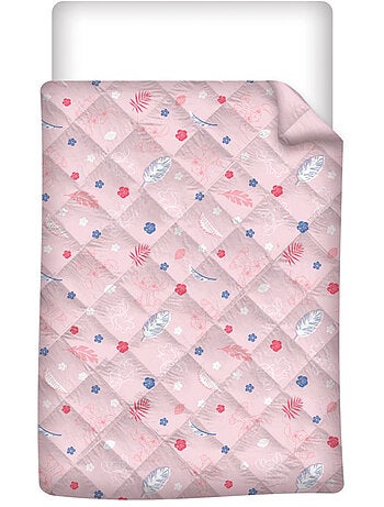 Couette Stitch et Angel Rose Disney Enfant, Textile Oeko-Tex, Imprimée Réversible, Lit 1 personne