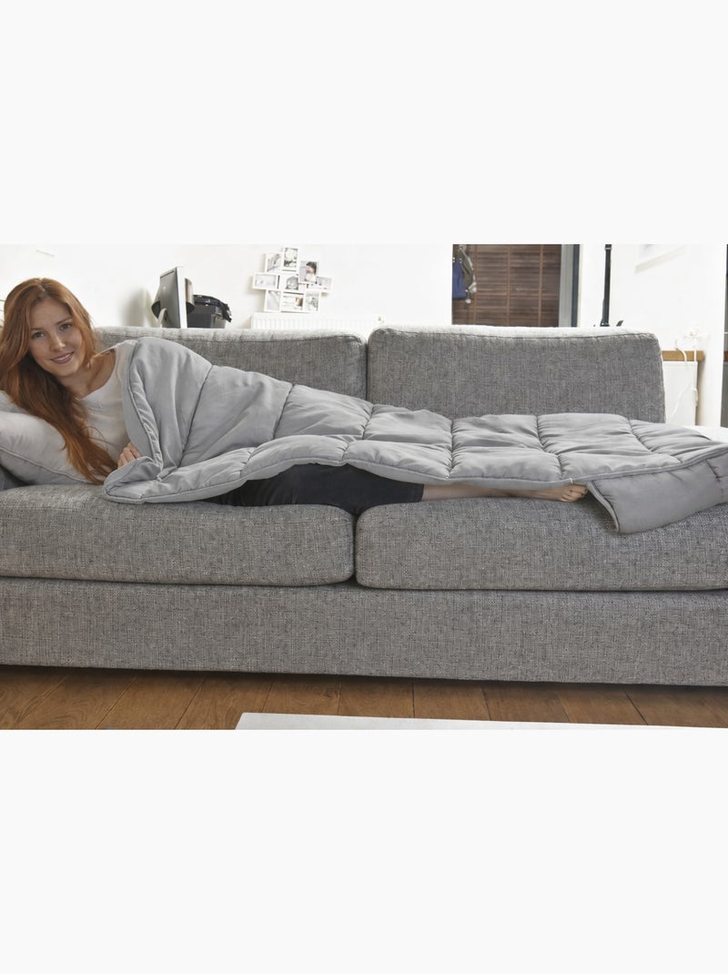 Couette télé couleur - 1 personne 115 x 150 + 30 Gris clair - Kiabi