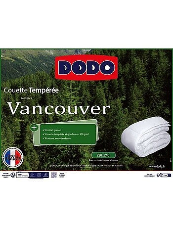 Couette tempérée - dodo - vancouver - 220 x 240 cm - blanc