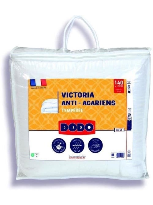 Couette Tempérée 300 gr/m² - DODO - VICTORIA - Anti-Acariens - 140 x 200 cm - Blanc - Kiabi
