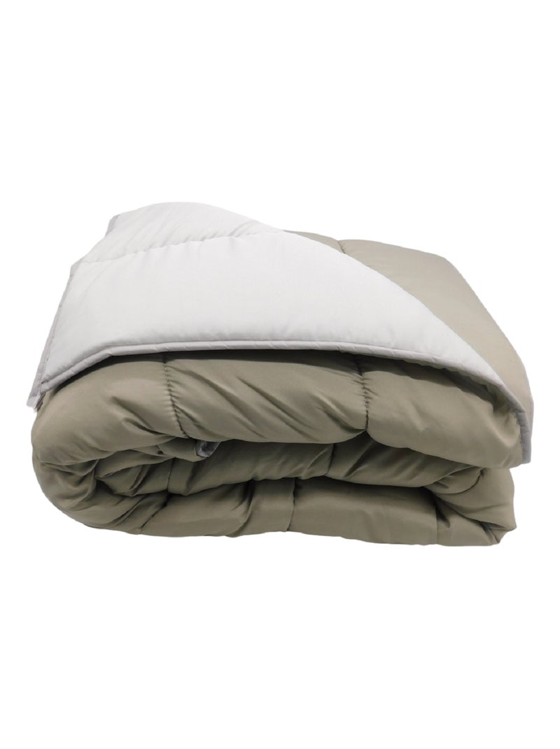 Couette tempérée Bicolore - 2 personnes 220 x 240 Gris taupe - Kiabi